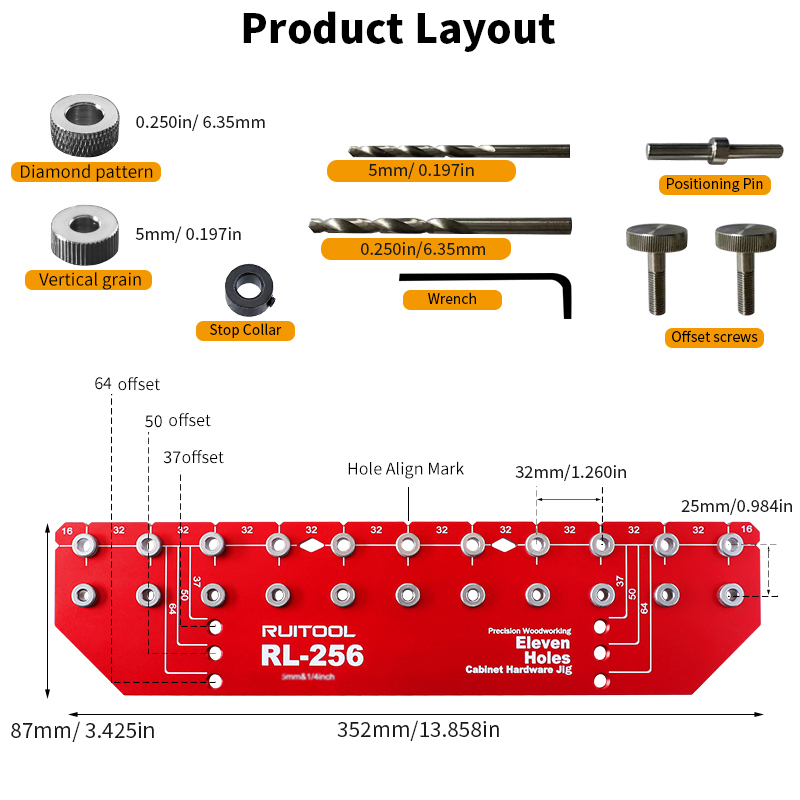 Shelf Pin Jig Set Aluminium Al - Dowel Jig Kit 评论和价格