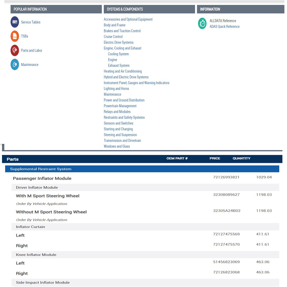 Alldata Repair Online Software - Workshop Tools Diagram 评论和价格